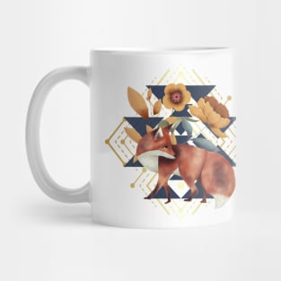 Geometric Tribal Fox Totem Boho Mug